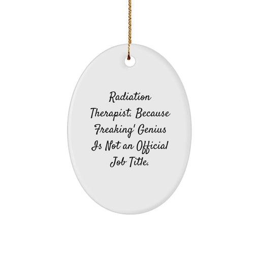 Funny Radiation Therapist Oval Ornament Gifts from Friends and Family - Cute Christmas Unique Gifts for Radiation Therapist Men and Women - Image 1