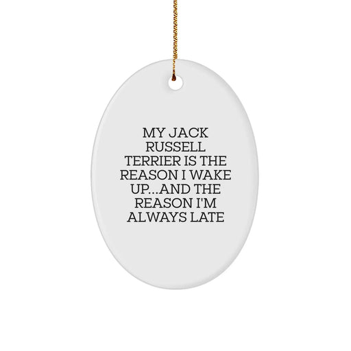 Funny Jack Russell Terrier Dog Oval Ornament Gifts from Men to Family Members for Christmas Unique Decorations - Image 1