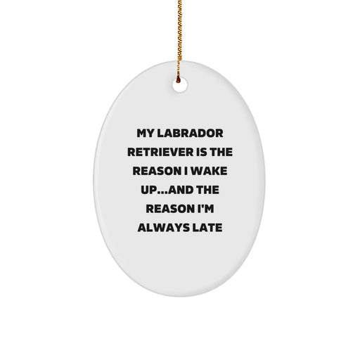 Funny Labrador Retriever Dog Christmas Unique Gifts from Men for Women Oval Ornament, Labrador Retriever Dog Lover Gift, Oval Shaped Decorative Plaque - Image 1