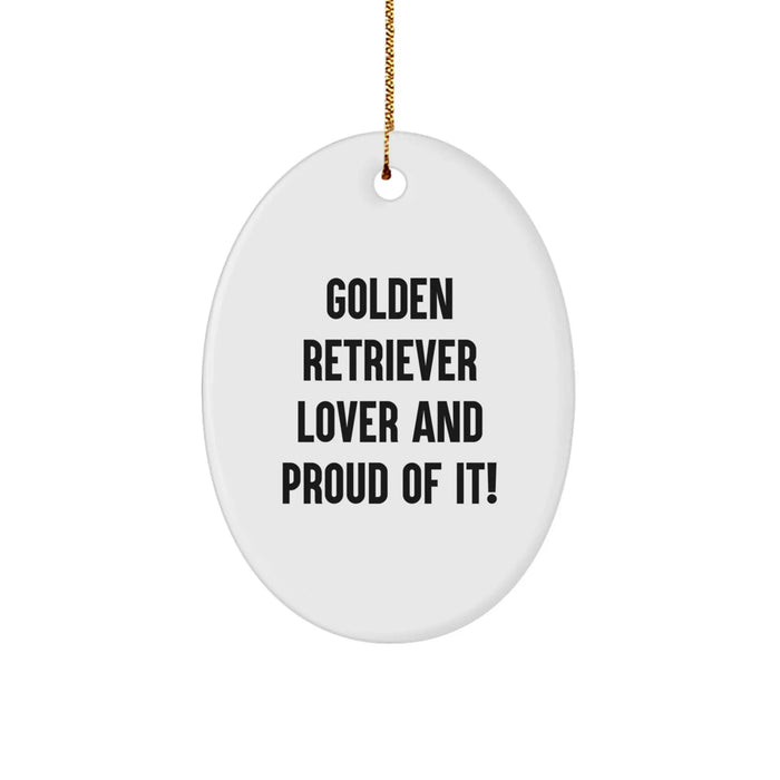 Golden Retriever Dog Lover Gifts from Men to Family for Christmas Unique Ornament Oval - Image 1
