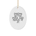 Gordon Setter Dog Lover Gifts for Him Oval Ornament, Funny Quote, White Oval Shaped, Christmas Unique Gifts from Men to Family - Image 1