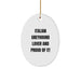 Italian Greyhound Dog Christmas Oval Ornament Gifts from Friends to Italian Greyhound Lover - 'Italian Greyhound Lover And Proud Of It!' - Image 1