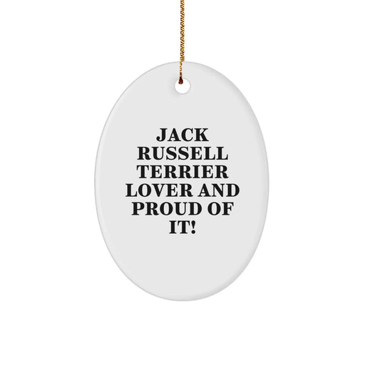 Funny Jack Russell Terrier Dog Lover Christmas Oval Ornament Gifts for Him from Friends, Unique Jack Russell Terrier Terrier Gifts for Men, Jack Russell Terrier Dog Dad Gifts for Wife - Image 1