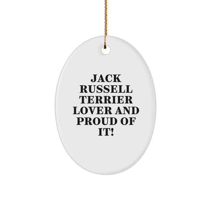 Funny Jack Russell Terrier Dog Lover Christmas Oval Ornament Gifts for Him from Friends, Unique Jack Russell Terrier Terrier Gifts for Men, Jack Russell Terrier Dog Dad Gifts for Wife - Image 1