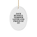 Funny Jack Russell Terrier Dog Lover Christmas Oval Ornament Gifts for Him from Friends, Unique Jack Russell Terrier Terrier Gifts for Men, Jack Russell Terrier Dog Dad Gifts for Wife - Image 1