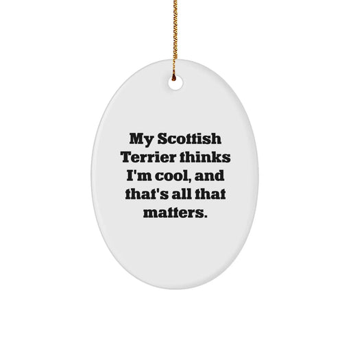 Funny Scottish Terrier Dog Oval Ornament Gifts from Men to Family for Christmas Unique Presents - Image 1