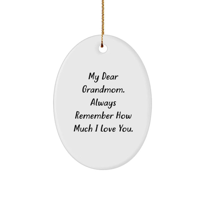 Gifts from Men to Grandmom - Oval Ornament with Inspirational Quote - Christmas Unique Presents - Image 1