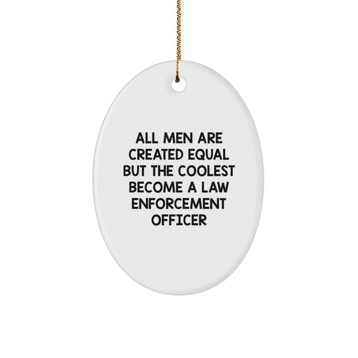 Funny Law Enforcement Officer Oval Ornament Gifts for Men Women Christmas Unique - Image 1