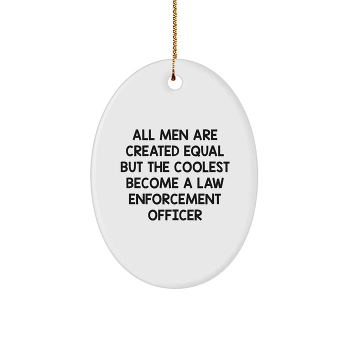 Funny Law Enforcement Officer Oval Ornament Gifts for Men Women Christmas Unique - Image 1