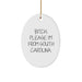Funny South Carolina Gifts, B-tch, Please. I'm From South Carolina. Oval Ornament for Christmas, Gifts from Friends to Family - Image 1