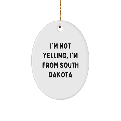 Funny South Dakota Gifts from Friends and Family, Oval Ornament, Christmas Unique Presents - Image 1