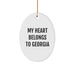 Georgia Oval Ornament Gift from Friends, Funny Quote My Heart Belongs To Georgia Christmas Unique Gifts - Image 1