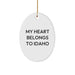 Funny Idaho Gifts for Fans of My Heart Belongs To Idaho - Oval Ornament, Christmas Unique Decorations from Idaho Lover - Image 1