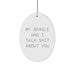 Beagle Dog Oval Ornament - Funny Quote Gifts from Friends to Family for Christmas - Image 1