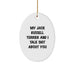 Funny Jack Russell Terrier Dog Lover Christmas Oval Ornament Gifts from Friends Family - Image 1