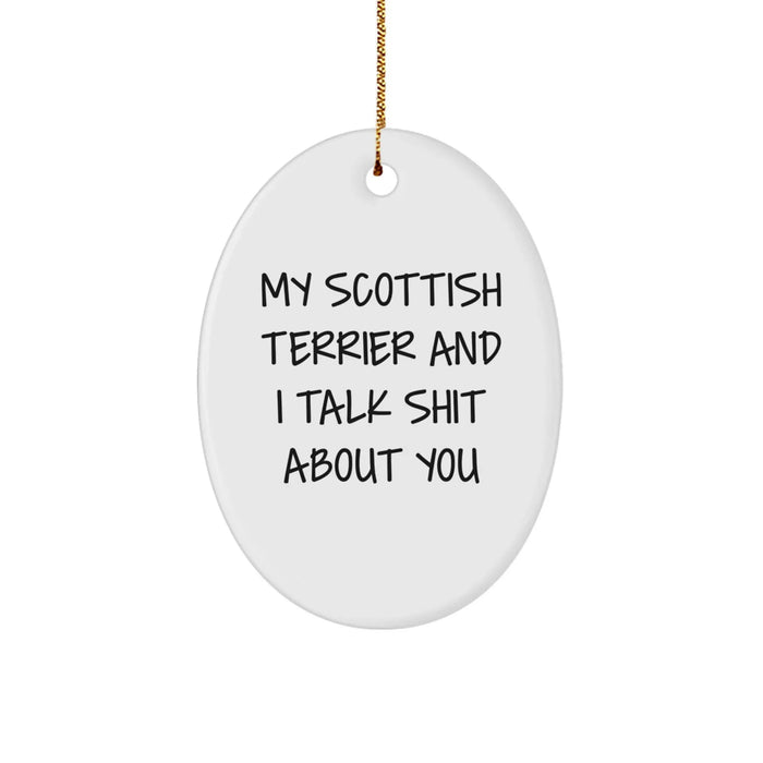 Funny Scottish Terrier Dog Gifts for Men Friends Family Christmas Unique Gifts from the Scottish Terrier And I Talk Shit About You - Image 1