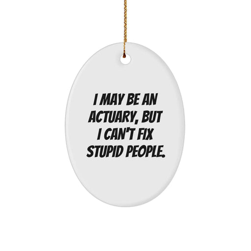 Funny Actuary Gifts for Men Friends Family - Oval Ornament I May Be An Actuary But I Cant Fix Stupid People - Image 1