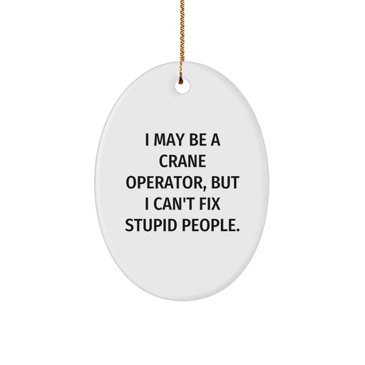 Crane Operator Gifts from Men - Funny I May Be A Crane Operator Oval Ornament, Christmas Unique Decorations for Crane Operator Friends - Image 1