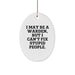 Warden Oval Ornament Funny Quote Gifts from Men to Warden Friends at Christmas Unique Ornaments - Image 1