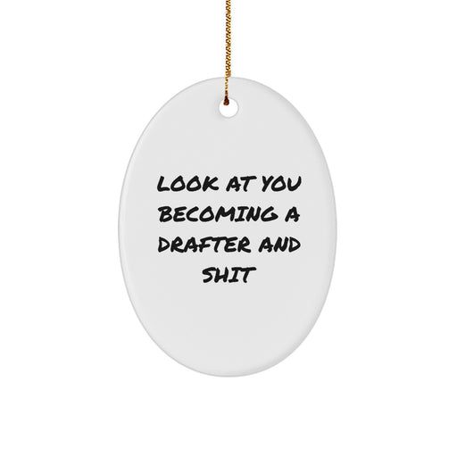 Funny Drafter Gifts for Men - Oval Ornament for Christmas Unique Gifts from Friends or Family - Image 1