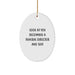 Funny Oval Ornament Gifts from Friends, Women, Coworkers to Funeral Director, Men, Women, Friends, Coworkers - Look At You Becoming A Funeral Director And Shit - Image 1
