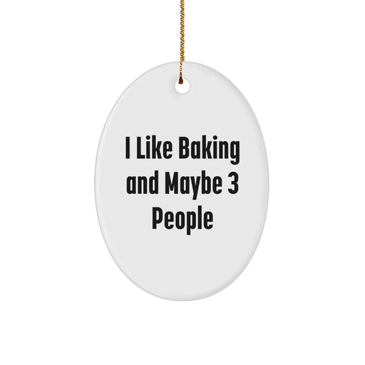 Funny Baking Oval Ornament Gift from Friends for Christmas, Oval Shaped Baking Lover's Decoration. - Image 1