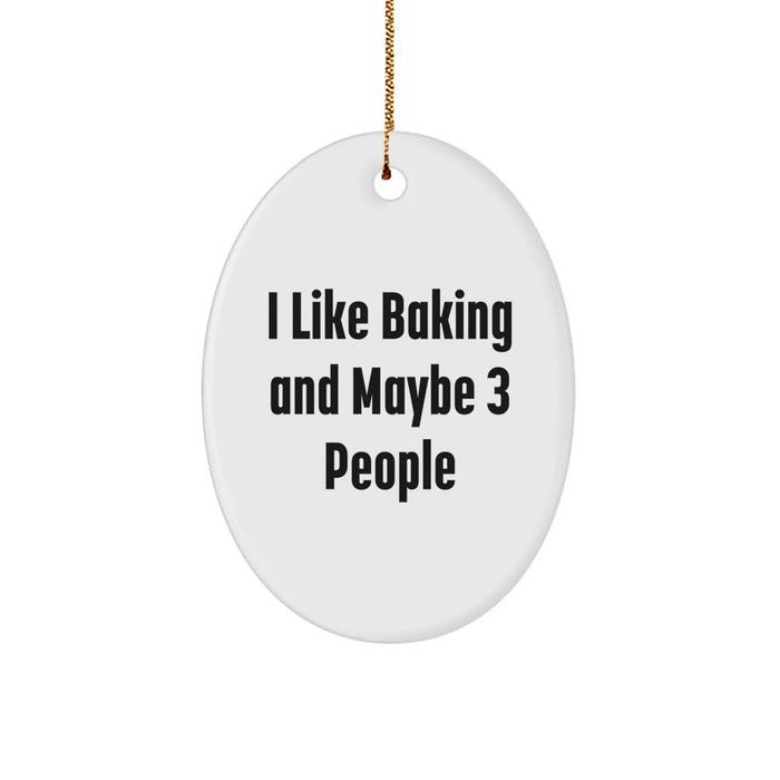 Funny Baking Oval Ornament Gift from Friends for Christmas, Oval Shaped Baking Lover's Decoration. - Image 1
