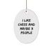 Funny Chess Oval Ornament Gifts from Friends for Chess Lovers, Unique Christmas Unique Gifts, Oval Shape Decorations - Image 1
