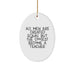 Funny Teacher Gifts from Men - Christmas Unique Gifts for Teacher - Oval Ornament with Quote 'All Men Are Created Equal But The Coolest Become A Teacher' - Image 1