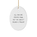 Funny Trucker Gifts for Trucker Lovers - Oval Ornament with 'All Men Are Created Equal But The Coolest Become A Trucker' Quote - Unique Christmas Unique Gifts from Friends to Truckers - Image 1