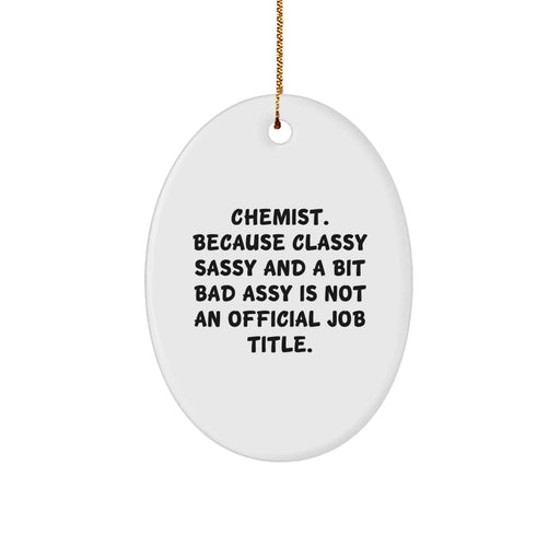 Funny Oval Ornament Gifts for the Classy Sassy Chemist - Chemist Christmas Unique Gifts from Friends - Image 1