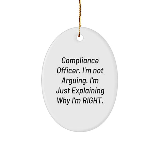 Funny Compliance Officer Gifts from Friends - Oval Ornament for Compliance Officer Christmas Unique Decorations - Image 1
