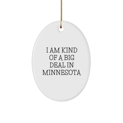 Funny 'I Am Kind Of A Prime Selection In Minnesota' Oval Ornament Gifts from Men to Friends in Minnesota, Christmas Unique Gifts for Family - Image 1