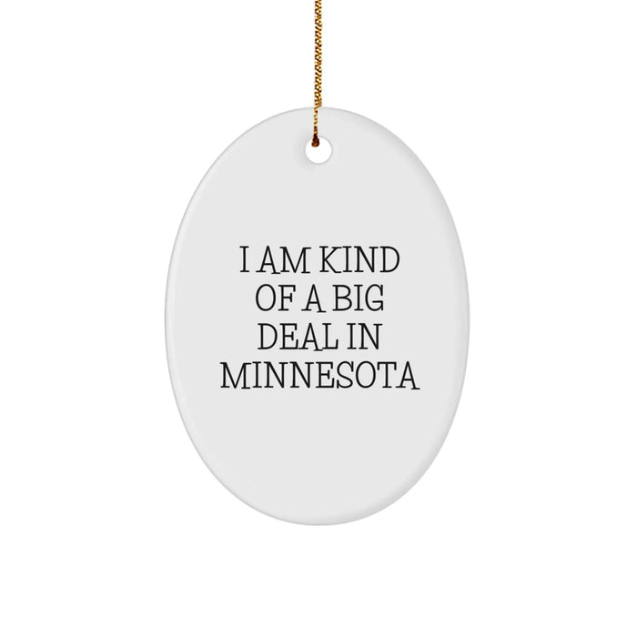 Funny 'I Am Kind Of A Prime Selection In Minnesota' Oval Ornament Gifts from Men to Friends in Minnesota, Christmas Unique Gifts for Family - Image 1