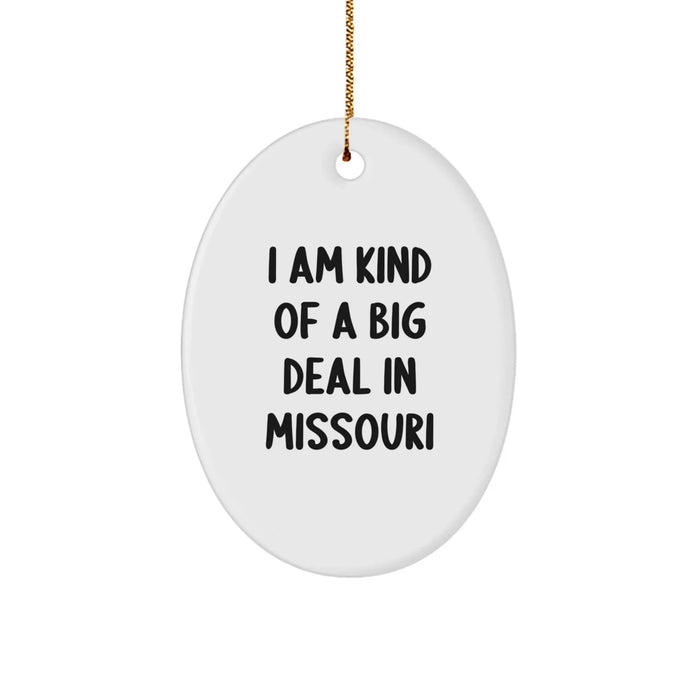 Funny Missouri Oval Ornaments for Gifts from Friends to Family, Unique Missouri Christmas Unique Gifts for Women and Men - Image 1