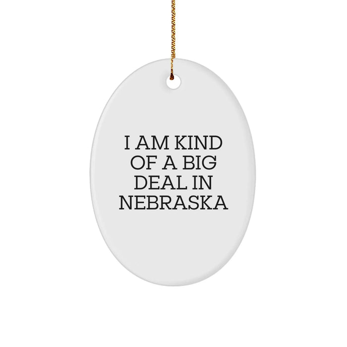 Gifts from Friends to Kind of Prime Selection Nebraskans, Oval Ornament with Humorous Quote, Christmas Decorations for Family, Friends, and Coworkers - Image 1