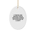 Funny Grandfather Gifts, Oval Ornament with 'I Think Me Being Your Grandfather Is Enough Of A Gift' Quote, Christmas Memorable Presents for Grandfather from Family and Friends - Image 1