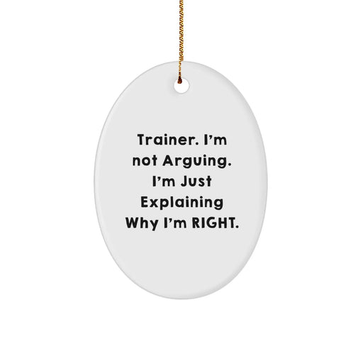 Funny Trainer Gifts for Men from Friends - Trainer Oval Ornament - Christmas Unique Presents for Trainers - Image 1