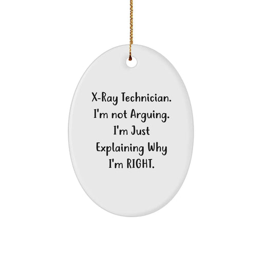 Funny X-Ray Technician Gifts from Friends, Inspirational Oval Ornament for X-Ray Technician Men, Unique Christmas Unique Gifts for X-Ray Technician Family - Image 1