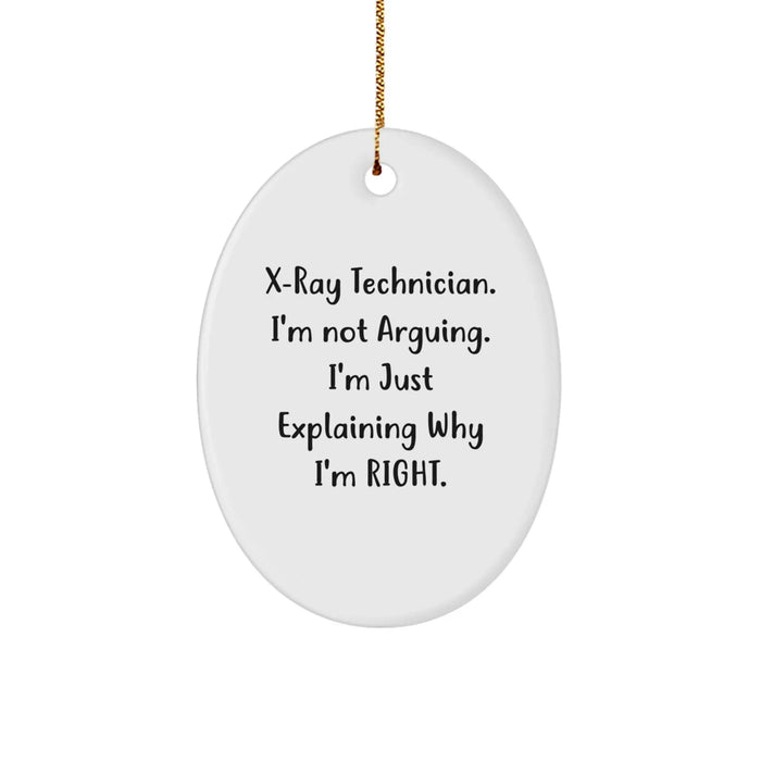 Funny X-Ray Technician Gifts from Friends, Inspirational Oval Ornament for X-Ray Technician Men, Unique Christmas Unique Gifts for X-Ray Technician Family - Image 1