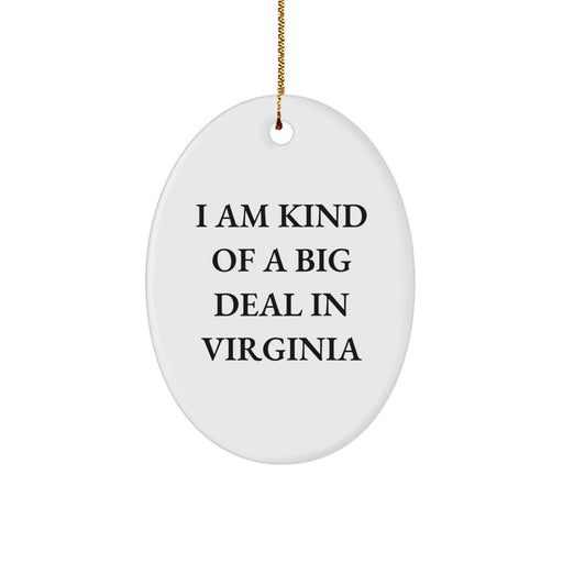 Funny Virginia Oval Ornament, Gifts from Men to Women in Virginia, Cute Christmas Unique Gifts - Image 1
