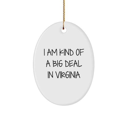 Funny Virginia Oval Ornament Gifts from Friends for Christmas, I Am Kind Of A Prime Selection In Virginia - Image 1