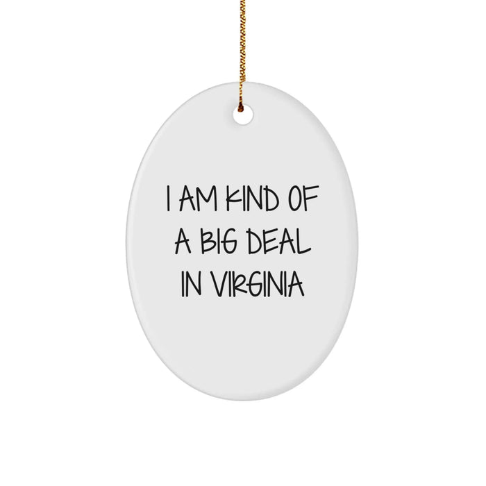 Funny Virginia Oval Ornament Gifts from Friends for Christmas, I Am Kind Of A Prime Selection In Virginia - Image 1