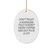 Funny Manager Gifts for Men, Oval Ornament with 'Don't Trust A Manager That Doesn't Drink Coffee And Say F--k A Lot' Quote, Christmas Unique Gifts from Friends - Image 1