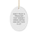 Funny Preacher Oval Ornament Gifts from Men to Friends for Preacher who says 'F--k' a Lot this Christmas Season - Image 1