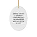 Funny Sheriff Gifts from Men for Friends, Oval Ornament Quote - 'Don't Trust A Sheriff That Doesn't Drink Coffee And Say F--k A Lot' Christmas Unique Gifts - Image 1