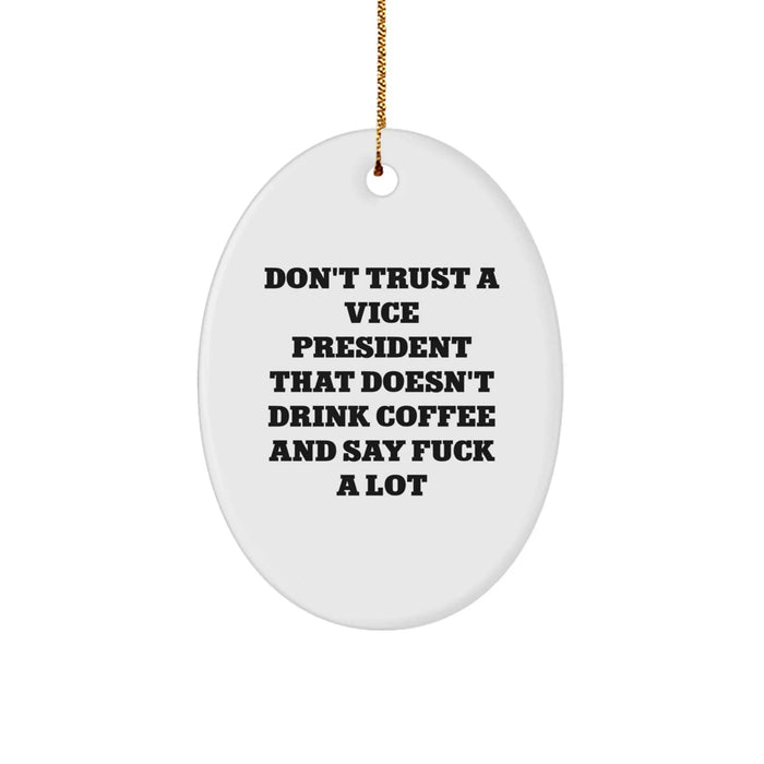 Funny Vice President Oval Ornament Gifts from Men, Women, Friends, Coworkers, Family for Christmas Unique Presents - Image 1