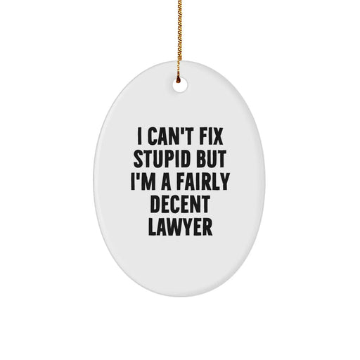 Funny Lawyer Oval Ornament Gifts from Friends, Coworkers, Men, Women for Christmas Unique Presents - Image 1