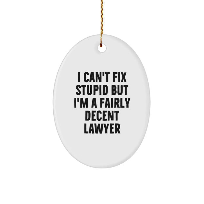 Funny Lawyer Oval Ornament Gifts from Friends, Coworkers, Men, Women for Christmas Unique Presents - Image 1