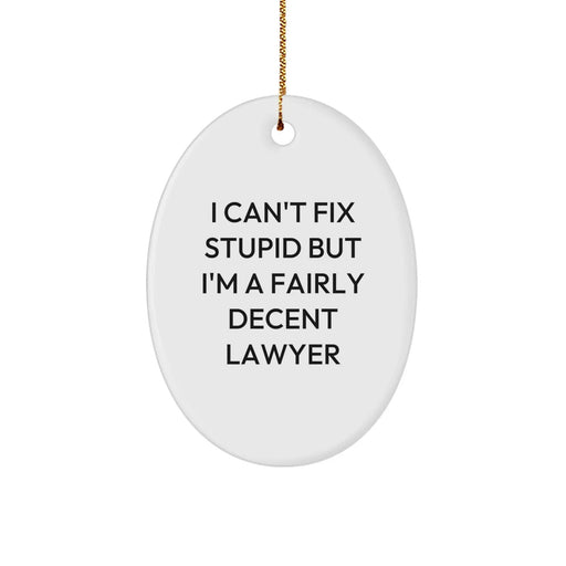 Funny Lawyer Gifts from Friends and Family, Oval Ornament, Christmas Unique Presents for Men and Women Lawyer - Image 1